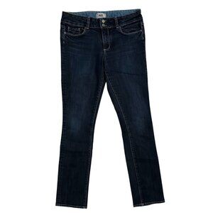 Paige Hidden Hills Straight Leg Jeans, Double Button – Dark Wash (Size 31)